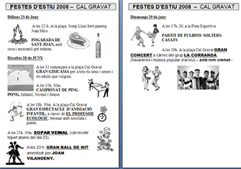 Associació de Veïns Cal Gravat - Festes d'estiu 2008